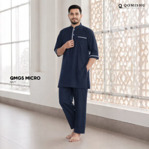 Gamis Setelan Pria QMGS Micro Navy