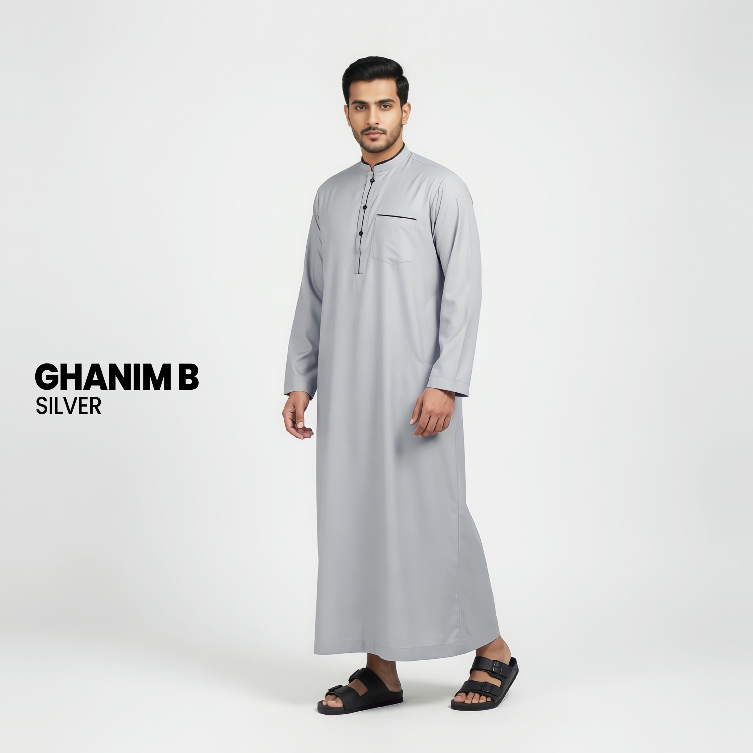 Jubah Premium Pria GHANIM-B Silver