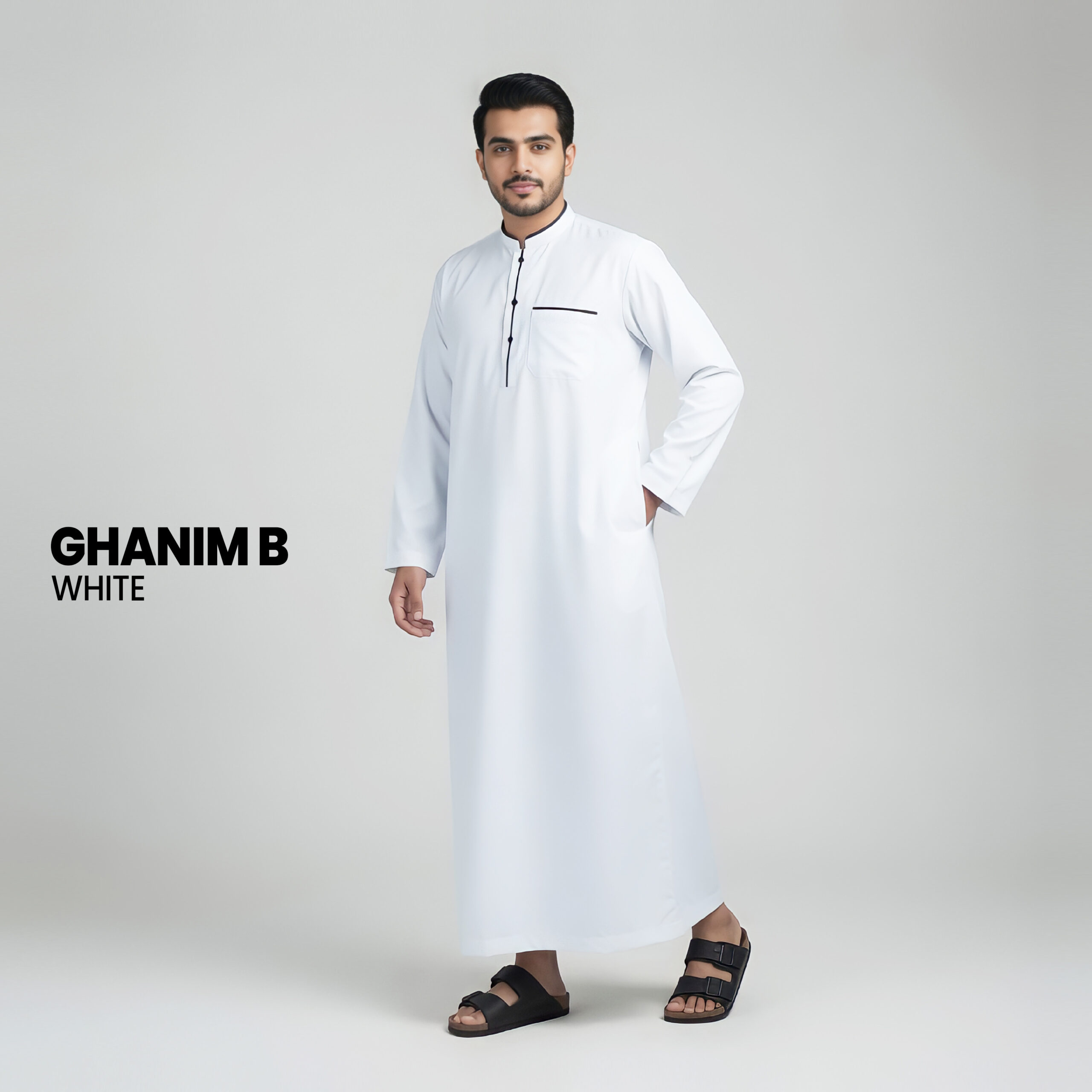 Jubah Premium Pria GHANIM-B White